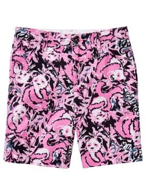 Lilly Pulitzer Pink Black Floral-Print Shorts